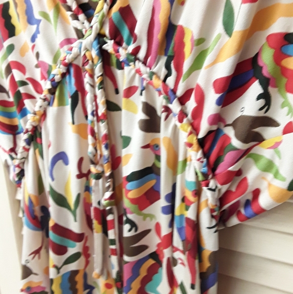 Nieves Lavi Anthro Animal Print Shirt Boho Silk - Picture 5 of 8